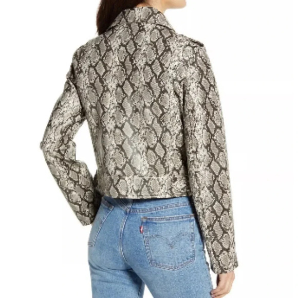 BLANKNYC Snake Print Faux-Leather Moto Jacket - Picture 2 of 10